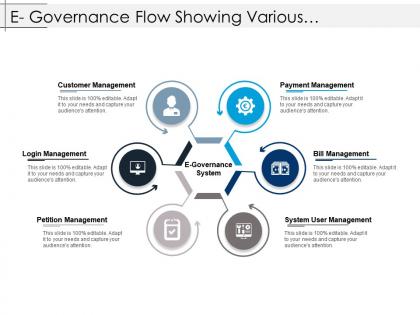 E governance flow showing various management systems