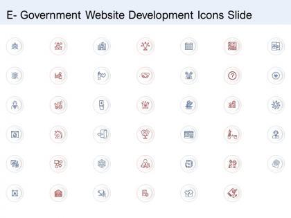 E government website development icons slide ppt example file