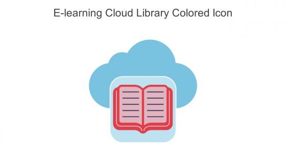 E Learning Cloud Library Colored Icon In Powerpoint Pptx Png And Editable Eps Format