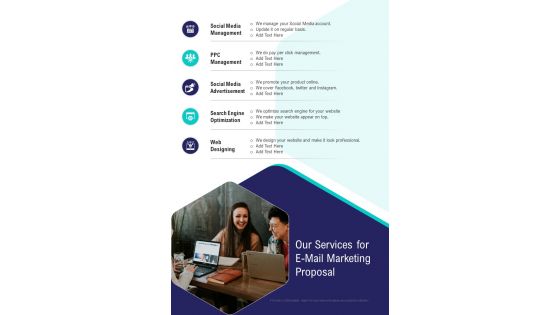 E Mail Marketing Proposal For Our Services One Pager Sample Example Document