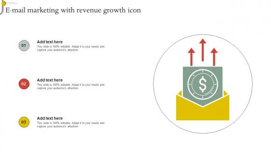 E Mail Marketing With Revenue Growth Icon