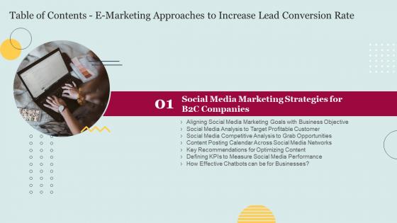 E Marketing Approaches To Increase Lead Conversion Table Of Contents E Marketing Approaches To Increase