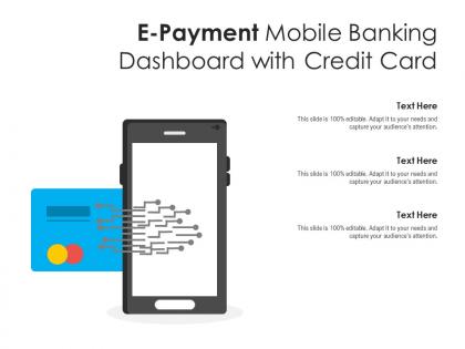 E payment mobile banking dashboard with credit card