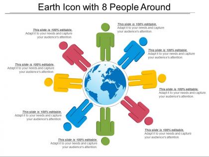 Earth icon with 8 people around