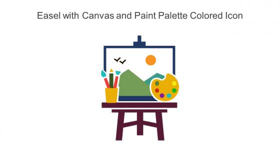 Easel With Canvas And Paint Palette Colored Icon