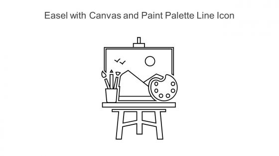 Easel With Canvas And Paint Palette Line Icon