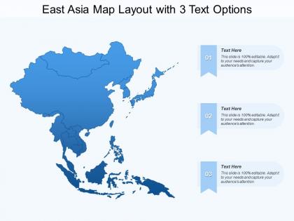East asia map layout with 3 text options
