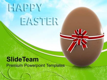 Easter clipart chocolate egg with bow festival powerpoint templates ppt backgrounds for slides