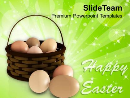 Easter clipart happy day with eggs in basket powerpoint templates ppt backgrounds for slides