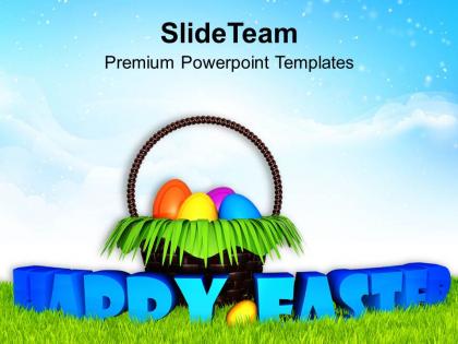 Easter day ester with surprise egg basket garden powerpoint templates ppt backgrounds for slides