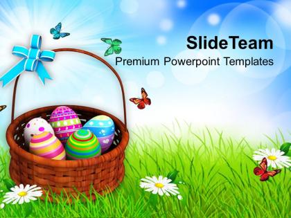 Easter egg clipart colorful painted eggs basket powerpoint templates ppt backgrounds for slides