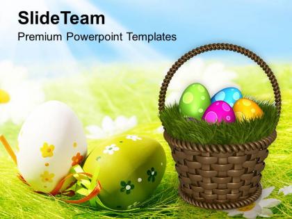 Easter egg clipart colourful eggs with garden theme powerpoint templates ppt backgrounds for slides