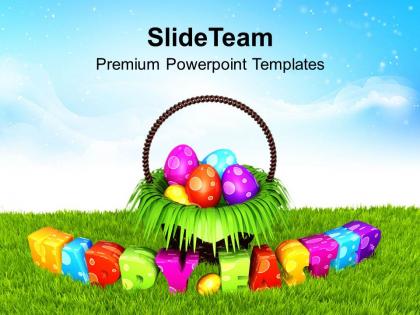 Easter egg clipart happy eggs in garden theme powerpoint templates ppt backgrounds for slides