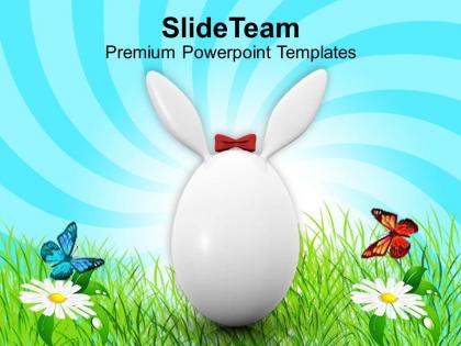 Easter eggs bunny white symbol of day holiday powerpoint templates ppt backgrounds for slides