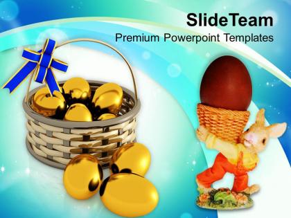 Easter eggs lets celebrate with powerpoint templates ppt backgrounds for slides