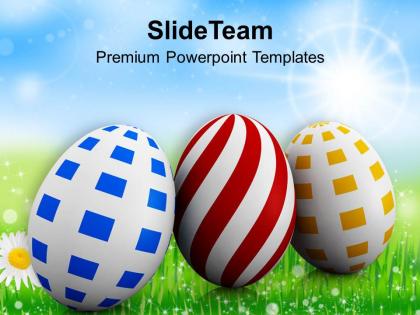Easter grace prayer three different colored and eggs powerpoint templates ppt backgrounds for slides