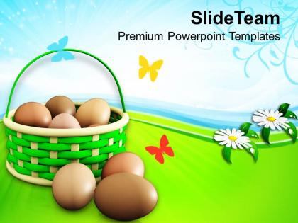 Easter sunday basket the appearance of birds nest festival powerpoint templates ppt backgrounds for slides