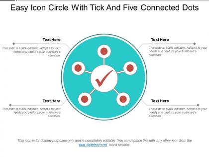 Easy icon circle with tick and five connected dots