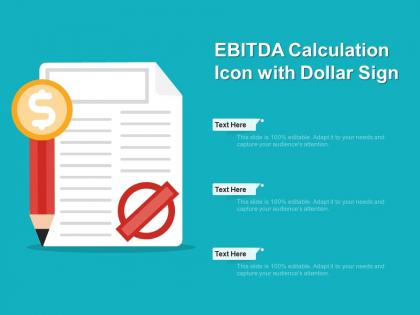 Ebitda calculation icon with dollar sign