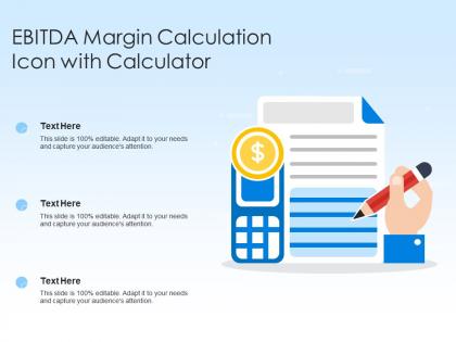Ebitda margin calculation icon with calculator