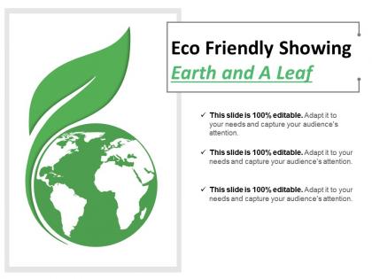 Eco friendly showing earth and a leaf