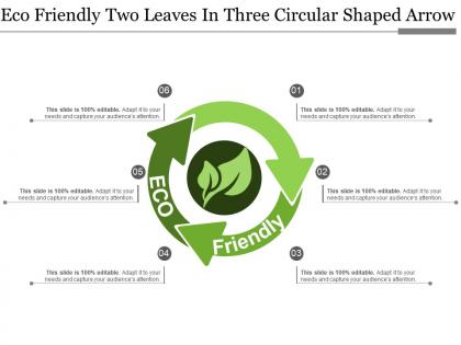 Eco friendly two leaves in three circular shaped arrow
