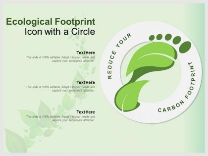 Ecological footprint icon with a circle