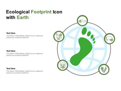 Ecological footprint icon with earth