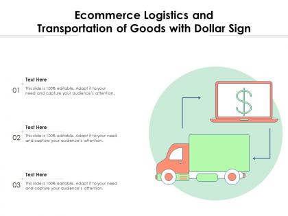 Ecommerce logistics and transportation of goods with dollar sign