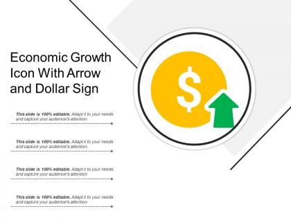 Economic growth icon with arrow and dollar sign