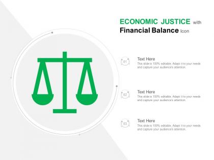 Economic justice with financial balance icon