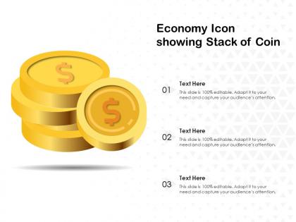 Economy icon showing stack of coin