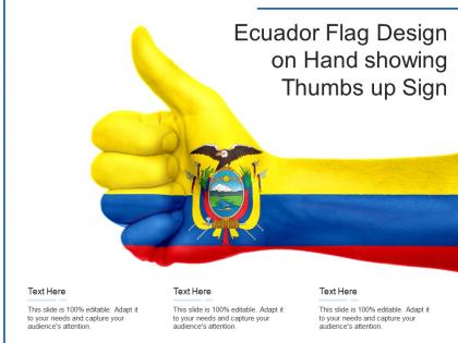 Ecuador flag design on hand showing thumbs up sign