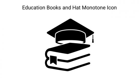 Education Books And Hat Monotone Icon In Powerpoint Pptx Png And Editable Eps Format