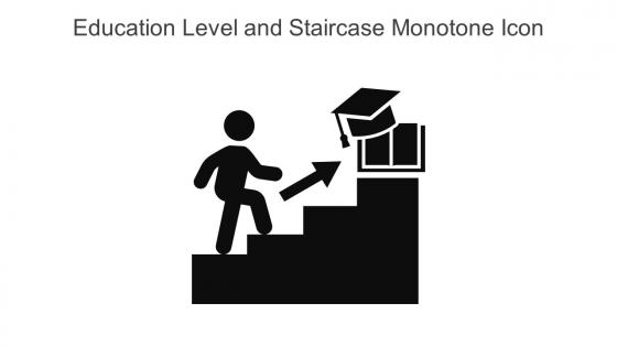 Education Level And Staircase Monotone Icon In Powerpoint Pptx Png And Editable Eps Format