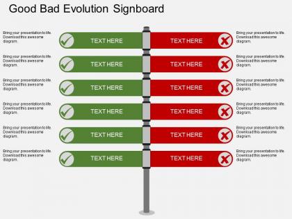 Ee good bad evolution signboard flat powerpoint design