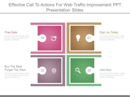 Effective call to actions for web traffic improvement ppt presentation slides