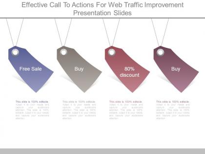 Effective call to actions for web traffic improvement presentation slides