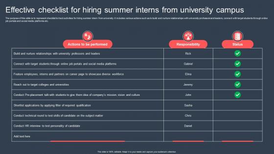 Effective Checklist For Hiring Summer Interns From University Campus