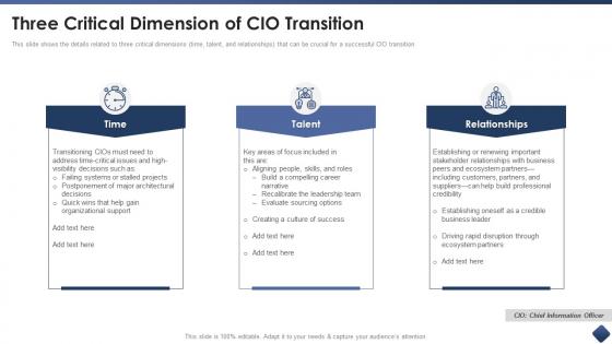 Effective cio transitions create organizational value three critical dimension of cio transition