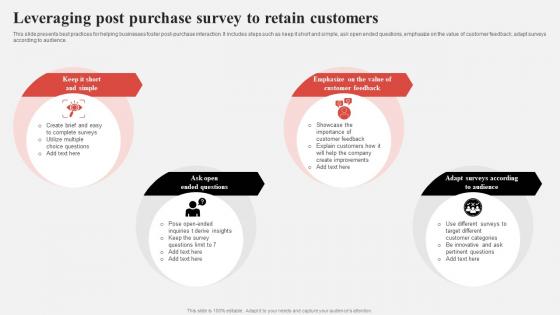 Effective Consumer Engagement Plan Leveraging Post Purchase Survey To Retain Customers
