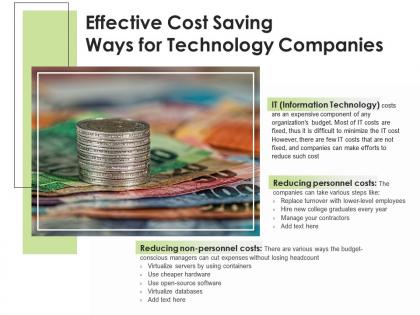 Effective cost saving ways for technology companies