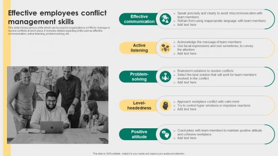 Effective Employees Conflict Management Skills Employee Relations Management To Develop Positive
