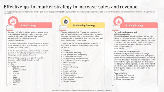 Effective Go To Market Strategy To Increase Sales And Revenue Boutique Shop Business Plan BP SS