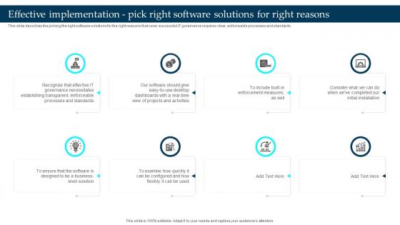 Effective Implementation Pick Right Software Solutions For Right Reasons Enterprise Governance