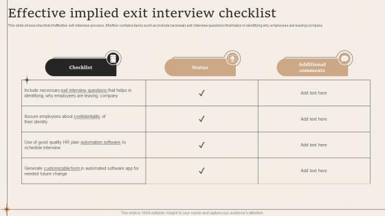 Effective Implied Exit Interview Checklist