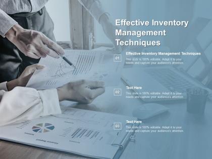Effective inventory management techniques ppt powerpoint presentation infographics cpb