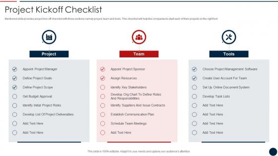 Effective IT Project Inception Project Kickoff Checklist