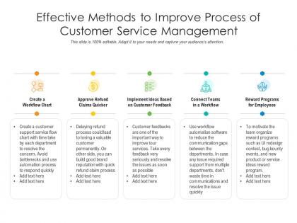 Effective methods to improve process of customer service management