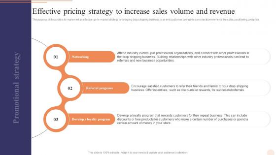 Effective Pricing Strategy To Increase Sales E Commerce Drop Shipping Business Plan BP SS